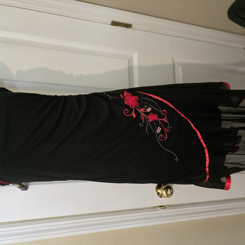 Vanity Black and Red Strapless Dress